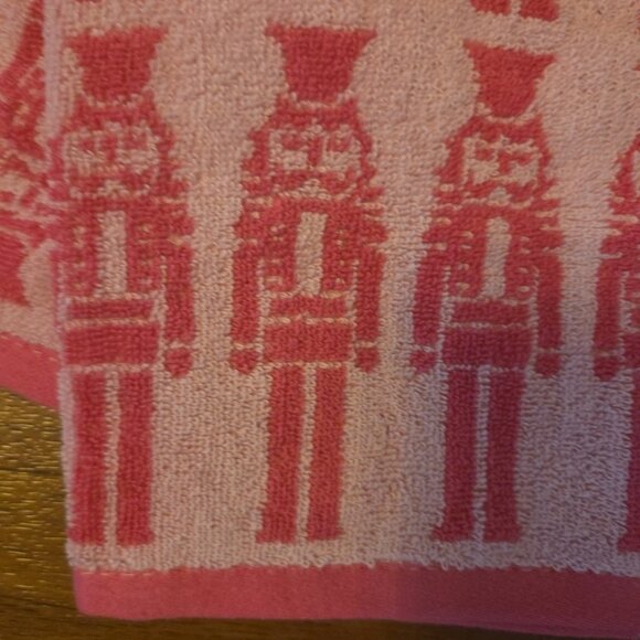 Pink Nutcracker Hand Towel All Cotton NEW Bath Holiday Linens - Picture 2 of 8